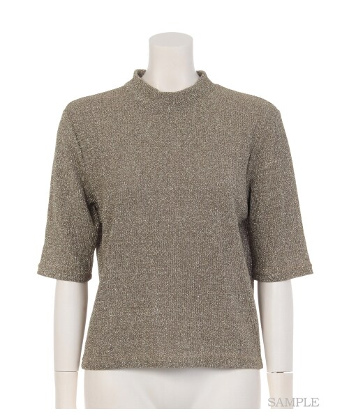 lilLilly（リルリリー）の「ラメリブトップス（トップス・レディース・GOLD/SILVER/PINK/BLUE・FREE）」の4枚目の写真