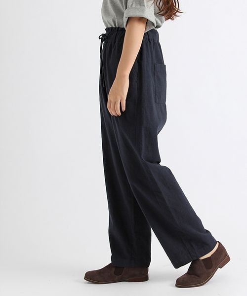 studio CLIP（スタディオクリップ）の「コットンリネンストレッチワイドパンツ（パンツ・スモーク/ベージュ/カーキ/ネイビー・M/L）」の6枚目の写真