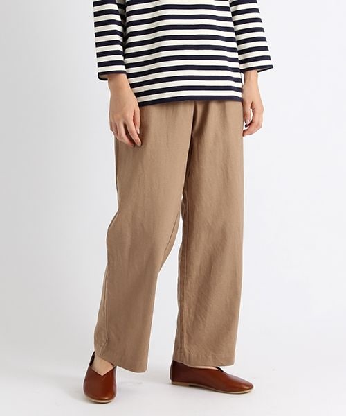 studio CLIP（スタディオクリップ）の「コットンリネンストレッチワイドパンツ（パンツ・スモーク/ベージュ/カーキ/ネイビー・M/L）」の2枚目の写真