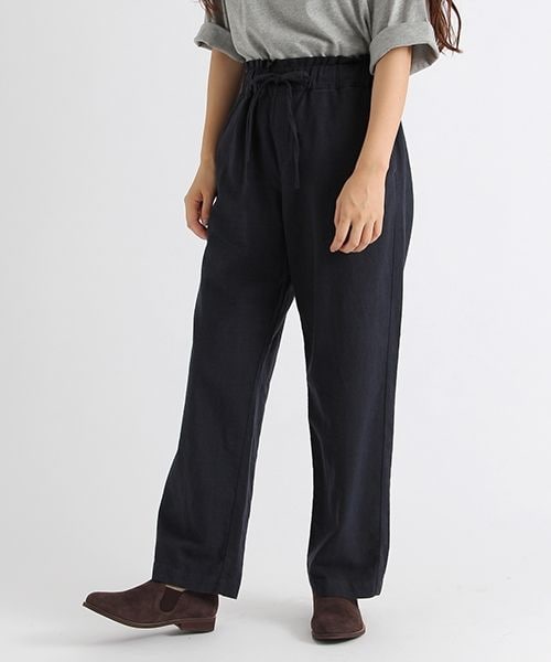 studio CLIP（スタディオクリップ）の「コットンリネンストレッチワイドパンツ（パンツ・スモーク/ベージュ/カーキ/ネイビー・M/L）」の4枚目の写真