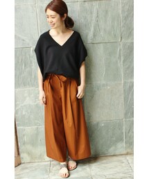 IENA♡コットンストレッチコクーンVネックプルオーバー（ピンク） IENA(イエナ)の「コットンストレッチ コクーンVネックプル