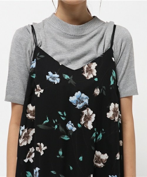 archives（アルシーヴ）の「レトロフラワーキャミマキシワンピース（ワンピース・レディース・ブラック/カーキ/ネイビー・MEDIUM）」の7枚目の写真