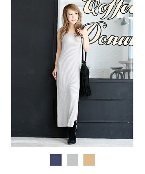 Rocotta by MOERY（ロコッタ）の「Rocotta(ロコッタ) ワイドリブニットワンピース（ワンピース・レディース・ベージュ/ペールグレー/ネイビーブルー・FREE）」の3枚目の写真