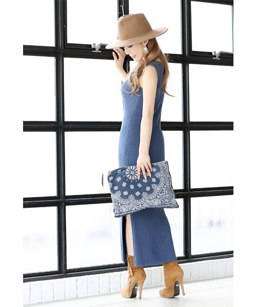 Rocotta by MOERY（ロコッタ）の「Rocotta(ロコッタ) ワイドリブニットワンピース（ワンピース・レディース・ベージュ/ペールグレー/ネイビーブルー・FREE）」の18枚目の写真