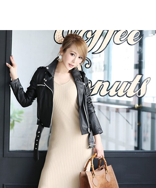 Rocotta by MOERY（ロコッタ）の「Rocotta(ロコッタ) ワイドリブニットワンピース（ワンピース・レディース・ベージュ/ペールグレー/ネイビーブルー・FREE）」の12枚目の写真