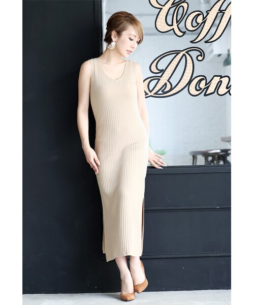 Rocotta by MOERY（ロコッタ）の「Rocotta(ロコッタ) ワイドリブニットワンピース（ワンピース・レディース・ベージュ/ペールグレー/ネイビーブルー・FREE）」の13枚目の写真