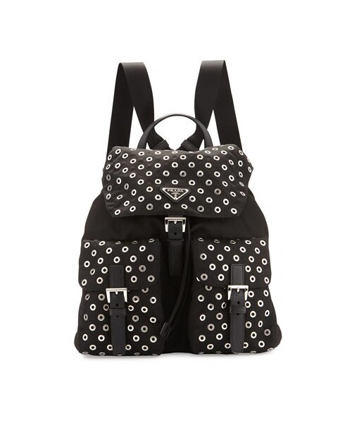 PRADA(プラダ)の「Prada Tessuto Grommet Backpack, Black (Nero)(バックパック/リュック・レディース・Black・One Size)」の1枚目の写真
