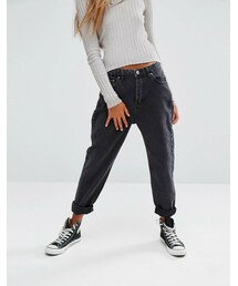 PULL&BEAR | Pull&Bear Mom Jean In Washed Black(デニムパンツ)
