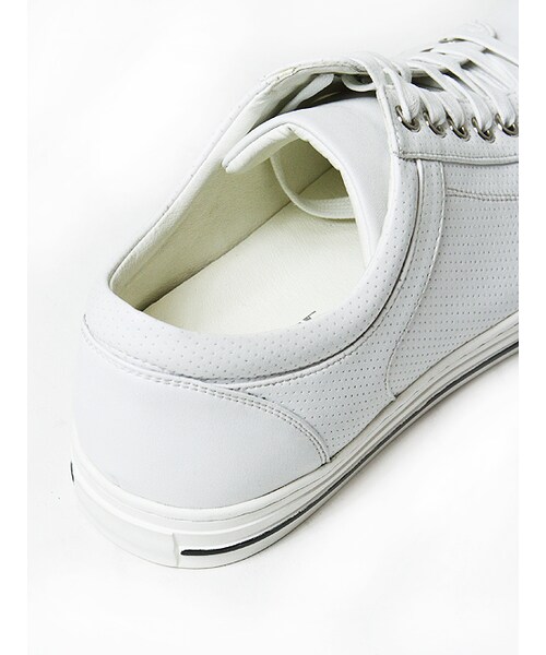 JACKROSE（ジャックローズ）の「【スタイリスト井上氏監修】PUパンチングローカットスニーカー（シューズ・メンズ・ブラック/ホワイト・M/L）」の8枚目の写真