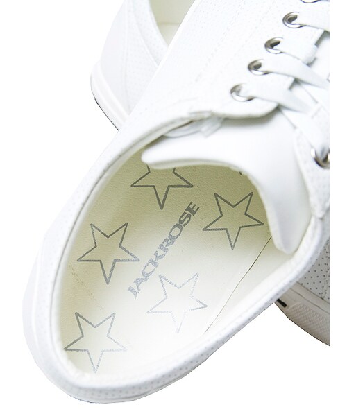 JACKROSE（ジャックローズ）の「【スタイリスト井上氏監修】PUパンチングローカットスニーカー（シューズ・メンズ・ブラック/ホワイト・M/L）」の9枚目の写真