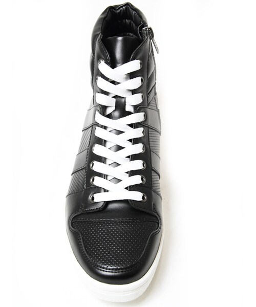 JACKROSE(ジャックローズ)の「【スタイリスト井上氏監修】PUパンチングミッドスニーカー(シューズ・メンズ・ブラック/ブラック×レッド/ホワイト・M/L)」の12枚目の写真