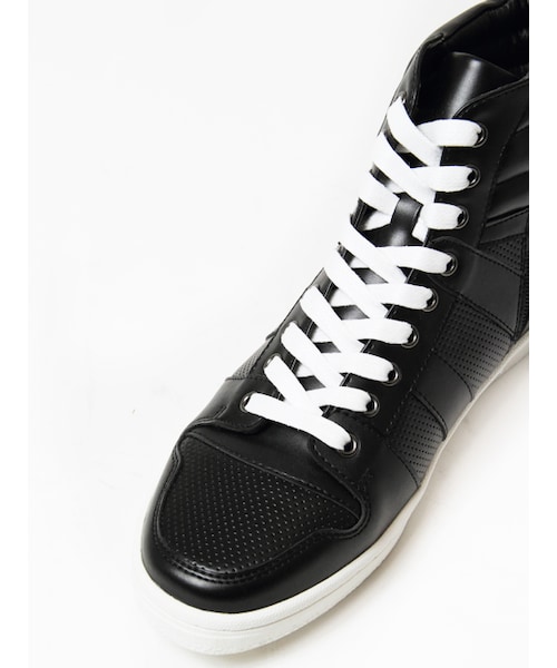 JACKROSE(ジャックローズ)の「【スタイリスト井上氏監修】PUパンチングミッドスニーカー(シューズ・メンズ・ブラック/ブラック×レッド/ホワイト・M/L)」の17枚目の写真