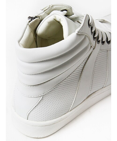 JACKROSE(ジャックローズ)の「【スタイリスト井上氏監修】PUパンチングミッドスニーカー(シューズ・メンズ・ブラック/ブラック×レッド/ホワイト・M/L)」の6枚目の写真