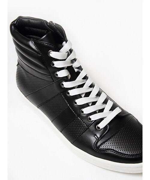 JACKROSE(ジャックローズ)の「【スタイリスト井上氏監修】PUパンチングミッドスニーカー(シューズ・メンズ・ブラック/ブラック×レッド/ホワイト・M/L)」の16枚目の写真