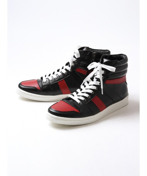 JACKROSE(ジャックローズ)の「【スタイリスト井上氏監修】PUパンチングミッドスニーカー(シューズ・メンズ・ブラック/ブラック×レッド/ホワイト・M/L)」の21枚目の写真