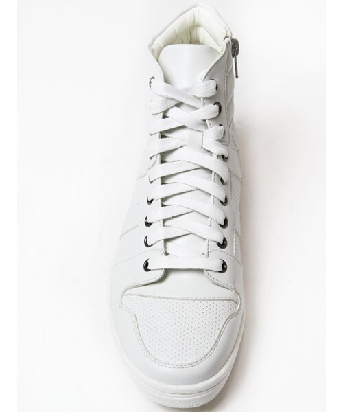 JACKROSE(ジャックローズ)の「【スタイリスト井上氏監修】PUパンチングミッドスニーカー(シューズ・メンズ・ブラック/ブラック×レッド/ホワイト・M/L)」の3枚目の写真