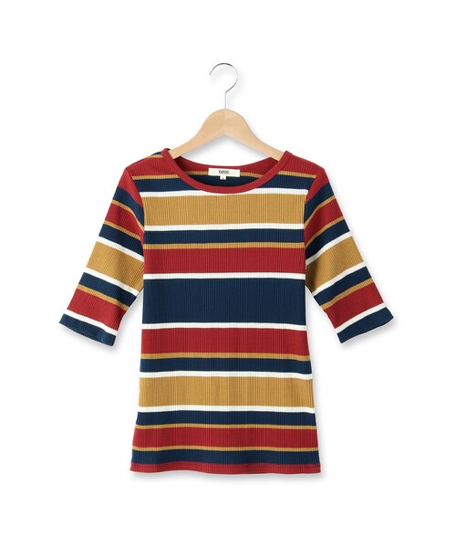 OZOC（オゾック）の「テレコボートネックカットソー（トップス・レディース・キャメル/オフホワイト/イエロー系/オレンジ・その他）」の13枚目の写真