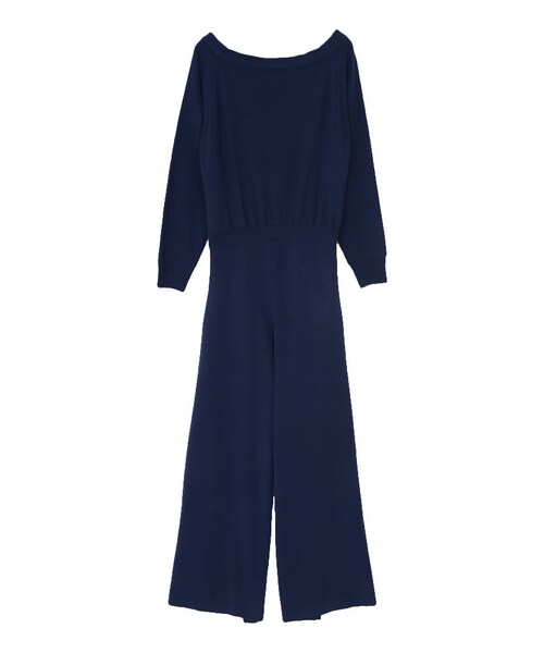 EVRIS（エヴリス）の「オフショルニットオールインワン（オールインワン・サロペット・レディース・グレー/ブラック/ブルー）」の3枚目の写真