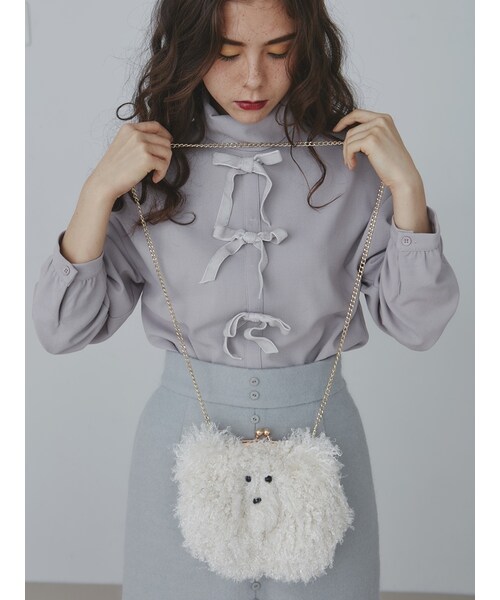 merry jenny（メリージェニー）の「くまポシェット（バッグ・レディース・オフホワイト/ブラック/ベージュ・F）」の5枚目の写真