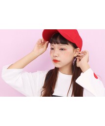 OLDMICKEY  | ポイントハート七分袖ルーズTシャツ(P000BIKO)(Tシャツ/カットソー)