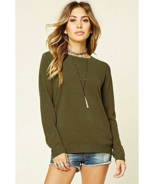 FOREVER 21(フォーエバー トゥエンティーワン)の「FOREVER 21 Crew Neck Sweater(ニット/セーター・レディース・Purple/Green/White・S/M/L)」の8枚目の写真