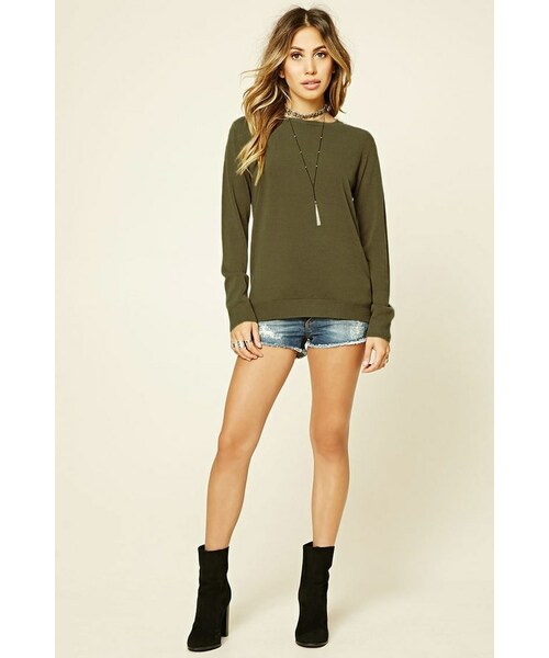FOREVER 21(フォーエバー トゥエンティーワン)の「FOREVER 21 Crew Neck Sweater(ニット/セーター・レディース・Purple/Green/White・S/M/L)」の7枚目の写真