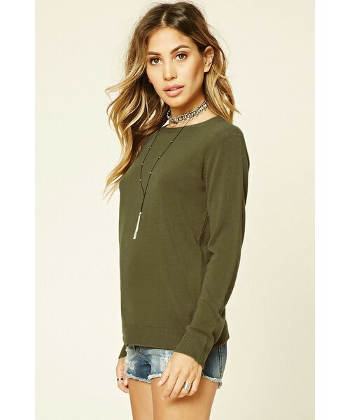 FOREVER 21(フォーエバー トゥエンティーワン)の「FOREVER 21 Crew Neck Sweater(ニット/セーター・レディース・Purple/Green/White・S/M/L)」の14枚目の写真