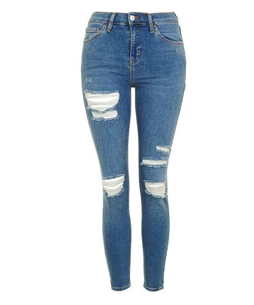 TOPSHOP（トップショップ）の「Topshop 'Jamie' Ripped High Rise Ankle Skinny Jeans (Petite)（デニムパンツ・レディース・Blue・Petite 24 x 28/Petite 25 x 28/Petite 26 x 28/Petite 28 x 28/Petite 32 x 28）」の3枚目の写真