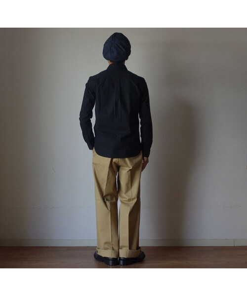 MANUAL ALPHABET（マニュアル アルファベット）の「【完売御礼】MANUAL ALPHABET マニュアルアルファベット MA-S-297 SAFARI SHIRT サファリシャツ BLK ブラック（シャツ/ブラウス・メンズ・その他）」の3枚目の写真