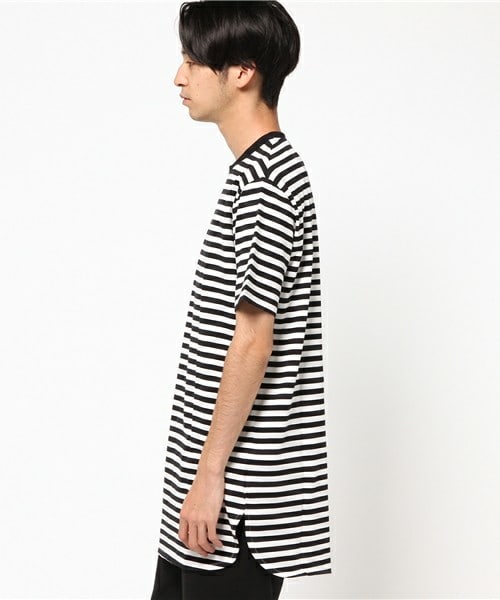 603（ロクマルサン）の「603 ロング丈ボーダーTシャツ（Tシャツ/カットソー・メンズ・ホワイト/ローズ・FREE）」の10枚目の写真