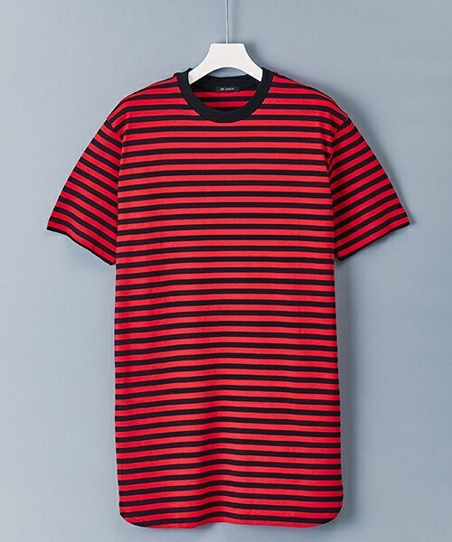 603（ロクマルサン）の「603 ロング丈ボーダーTシャツ（Tシャツ/カットソー・メンズ・ホワイト/ローズ・FREE）」の2枚目の写真