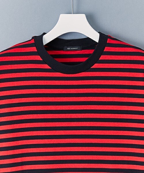 603（ロクマルサン）の「603 ロング丈ボーダーTシャツ（Tシャツ/カットソー・メンズ・ホワイト/ローズ・FREE）」の5枚目の写真