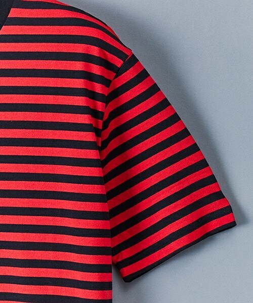 603（ロクマルサン）の「603 ロング丈ボーダーTシャツ（Tシャツ/カットソー・メンズ・ホワイト/ローズ・FREE）」の6枚目の写真