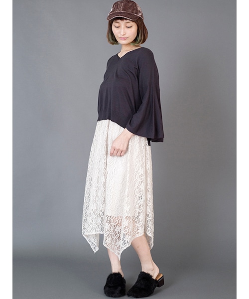 w closet(ダブルクローゼット)の「ファーつっかけサンダル(シューズ・レディース・キナリ/キャメル/ブラック・M/L)」の10枚目の写真