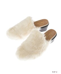 w closet | ファーつっかけサンダル(シューズ)