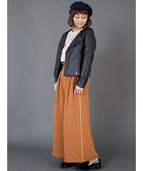 w closet（ダブルクローゼット）の「【先行予約】ノーカラーライダース（ジャケット/アウター・レディース・Lベージュ/ブラウン/ブラック・FREE）」の11枚目の写真