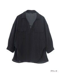 w closet | タック入りスキッパーシャツ(トップス)