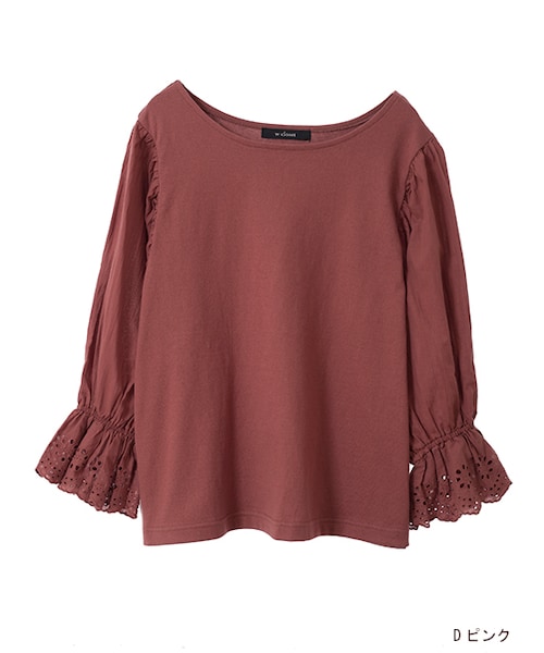 w closet(ダブルクローゼット)の「スワトー刺繍入りプルオーバー(トップス・レディース・オフホワイト/ピンクベージュ/Dピンク/スミクロ・FREE)」の4枚目の写真