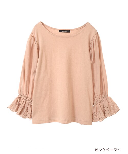 w closet(ダブルクローゼット)の「スワトー刺繍入りプルオーバー(トップス・レディース・オフホワイト/ピンクベージュ/Dピンク/スミクロ・FREE)」の3枚目の写真