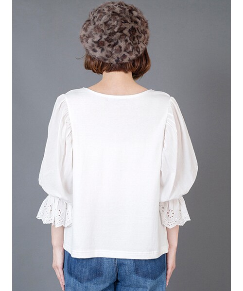 w closet(ダブルクローゼット)の「スワトー刺繍入りプルオーバー(トップス・レディース・オフホワイト/ピンクベージュ/Dピンク/スミクロ・FREE)」の7枚目の写真