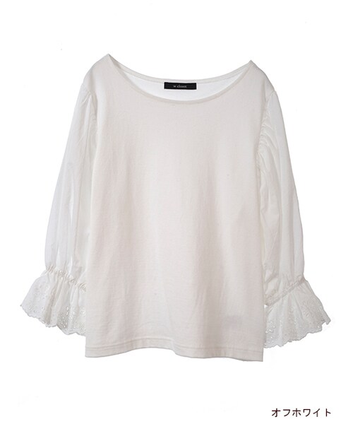 w closet(ダブルクローゼット)の「スワトー刺繍入りプルオーバー(トップス・レディース・オフホワイト/ピンクベージュ/Dピンク/スミクロ・FREE)」の1枚目の写真