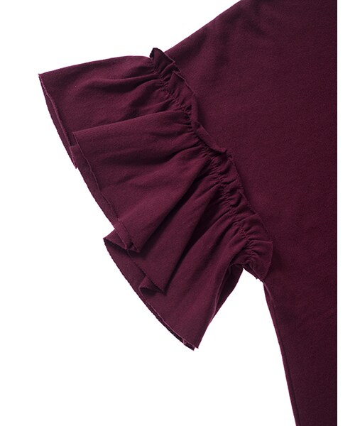 w closet（ダブルクローゼット）の「ハイネック袖ギャザープルオーバー（トップス・レディース・キャメル/エンジ/ブラウン/ブラック・FREE）」の9枚目の写真