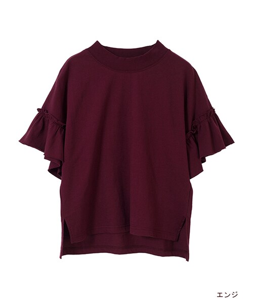 w closet（ダブルクローゼット）の「ハイネック袖ギャザープルオーバー（トップス・レディース・キャメル/エンジ/ブラウン/ブラック・FREE）」の4枚目の写真