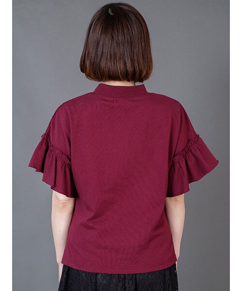 w closet（ダブルクローゼット）の「ハイネック袖ギャザープルオーバー（トップス・レディース・キャメル/エンジ/ブラウン/ブラック・FREE）」の7枚目の写真