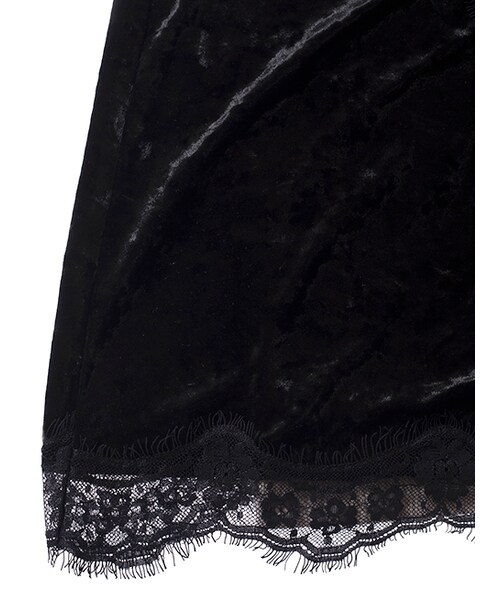 w closet（ダブルクローゼット）の「クラッシュベロアキャミ×Tシャツセット（トップス・レディース・ピンクグレー/ボルドー/ブラック・FREE）」の9枚目の写真