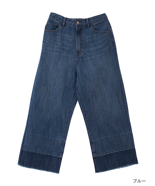 w closet（ダブルクローゼット）の「10ozデニム裾加工パンツ（パンツ・レディース・ブルー・FREE）」の2枚目の写真