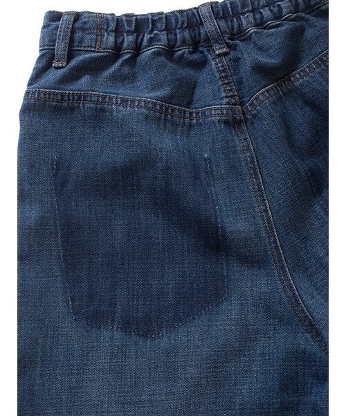 w closet（ダブルクローゼット）の「10ozデニム裾加工パンツ（パンツ・レディース・ブルー・FREE）」の8枚目の写真