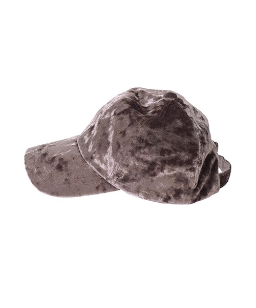 w closet（ダブルクローゼット）の「クラッシュベロアキャップ（その他・レディース・ピンクグレー/ブラック・FREE）」の3枚目の写真