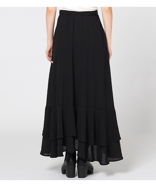 PAGEBOY（ページボーイ）の「イレギュラ―ヘムフレアロングスカート（スカート・レディース・ブラック/ダークレッド/カーキ）」の5枚目の写真