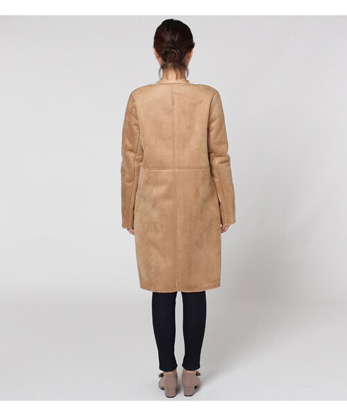 laboratory work（ラボラトリーワーク）の「【laboratory work】フェイクムートンコート（ジャケット/アウター・レディース・グレーベージュ/キャメル/カーキ）」の4枚目の写真